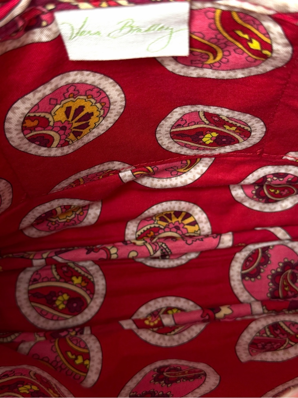 VERA BRADLEY Hipster Crossbody Purse - Rosy Posies Pink Red 10x10x2 - Picture 8 of 13
